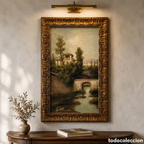Arte: FERNANDO MARTINEZ CHECA. OLEO SOBRE LIENZO .PAISAJE GRANADA. OBRA 75×40 cm